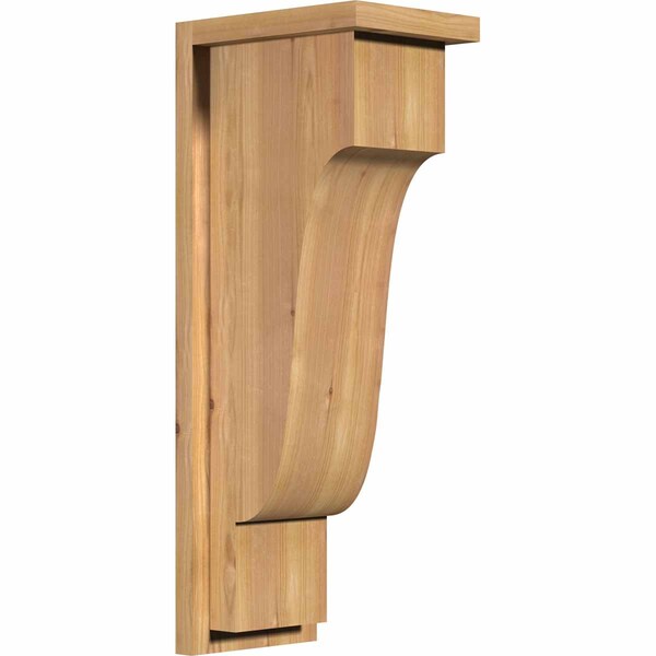 Ekena Millwork Newport Smooth Corbel w/Backplate, Western Red Cedar, 7 1/2"W x 10"D x 26"H COR08X10X26NEW01SWR - main